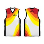 Yellow, red and white combo Australian Football singlet in UK and Australia
